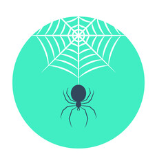 Spider Web Colored Vector Icon