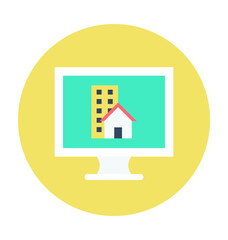 Online Real Estate Colored Vector Icon