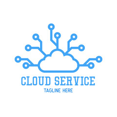 cloud storage service logo. vector illustration