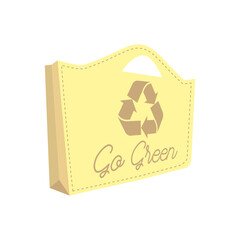 go green shopping bag isolated on white background