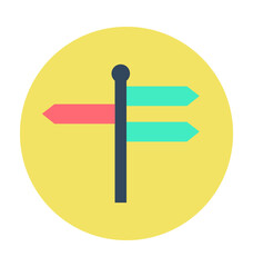 Fototapeta premium Signpost Colored Vector Icon