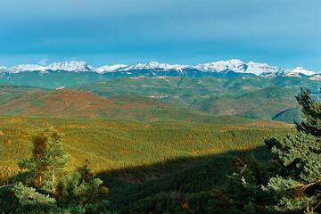 Obraz premium Pyrenees mountains part in the shade