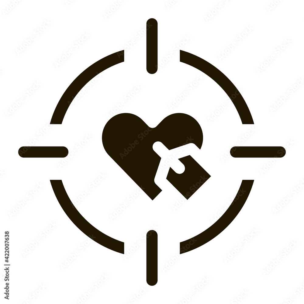 Canvas Prints Heart Target Icon Vector Glyph Illustration