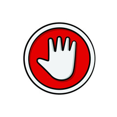 Do not sign with hand in drawing style isolated vector. Hand drawn object illustration for your presentation, teaching materials or others.