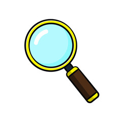 Magnifying glass in drawing style isolated vector. Hand drawn object illustration for your presentation, teaching materials or others.