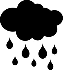 Vector illustration of the cloud rain drops