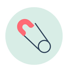 Safety Pin Colored  Vector Icon