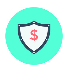 Financial Protection Colored  Vector Icon