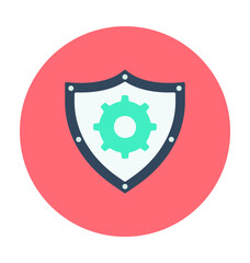 Shield Setting Colored  Vector Icon