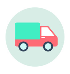 Delivery Van Colored Vector Icon 