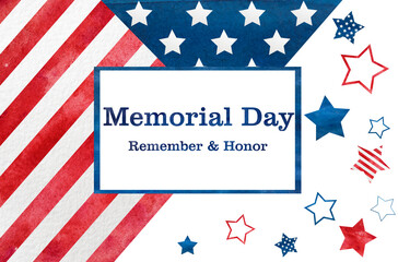Obraz premium Memorial Day. Beautiful greeting card. Close-up, view from above. National holiday concept. Congratulations for family, relatives, friends and colleagues