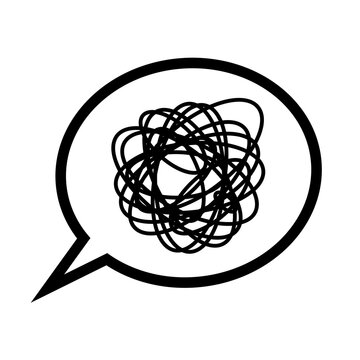 vector illustration confuse chat bubble flat design cartoon style