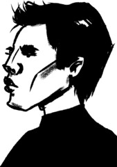 vector illustration of young handsome man. portrait. caricature