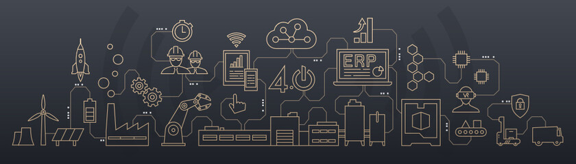 industrie 4.0 - usine du futur - black & copper