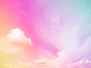 Cloud sky pastel abstract gradient blurred. soft focust canopy pink, blue, yellow. wallpaper or background sweet soft landscape.