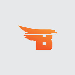  creative eagle letter b logo design inspiration, and letter text  bird logo
