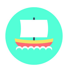 Yacht  Colored Vector Icon