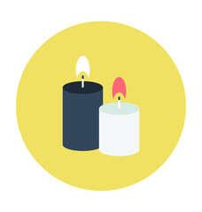 Burning Candles Colored Vector Icon