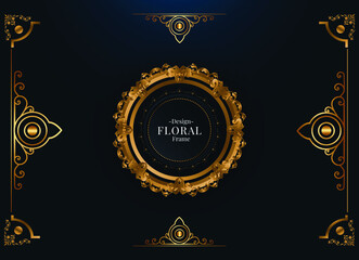 elegant golden floral frame