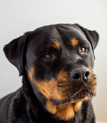 Un gran ejemplar de perro rottweiler hembra para proteccion