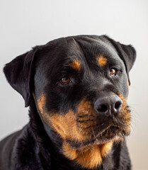 Un gran ejemplar de perro rottweiler hembra para proteccion