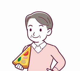 ピザを食べる人