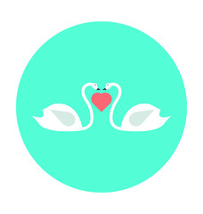 In Love Ducks Colored Vector Icon