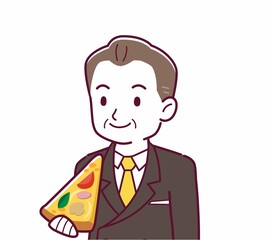 ピザを食べる人