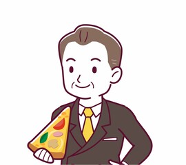 ピザを食べる人