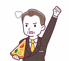 ピザを食べる人