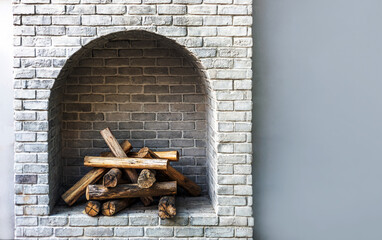 Wood Log In Fireplace Decoration