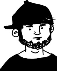 vector illustration of young handsome man. portrait. caricature