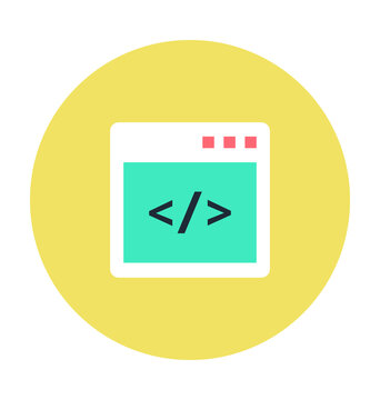 HTML Coding Colored Vector Icon