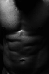 naked chest muscular men in studio