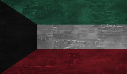 Kuwait grunge style flag. Vector EPS10