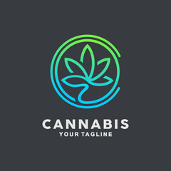 Cannabis Logo Design Vector Illustration Template Idea