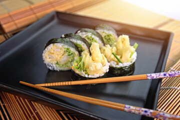 delicious and healthy roast chicken sushi