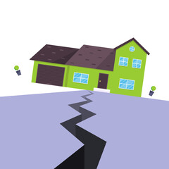 Obraz na płótnie Canvas Earthquake house insurance concept flat style vector illustration.