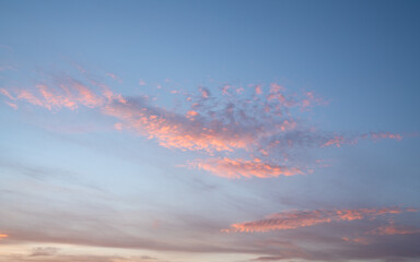 Sky with red-colored clouds