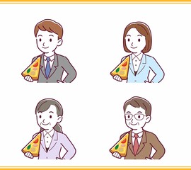 ピザを食べる人