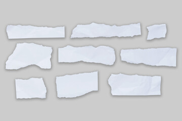 White ripped note,Torn paper edges for background. Ripped paper texture on transparent background....