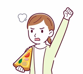 Fototapeta premium ピザを食べる人