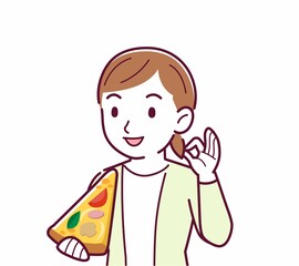 ピザを食べる人