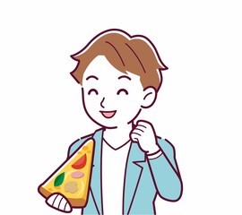 ピザを食べる人