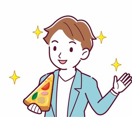 ピザを食べる人