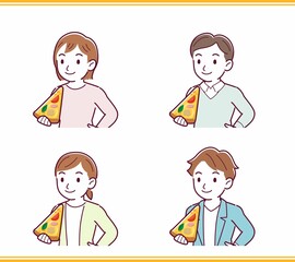 ピザを食べる人