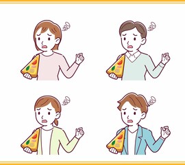 ピザを食べる人