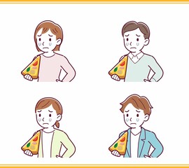 ピザを食べる人