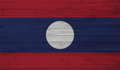 Laos grunge flag. Vector illustration.