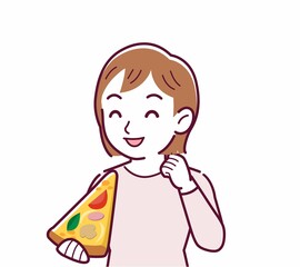 ピザを食べる人